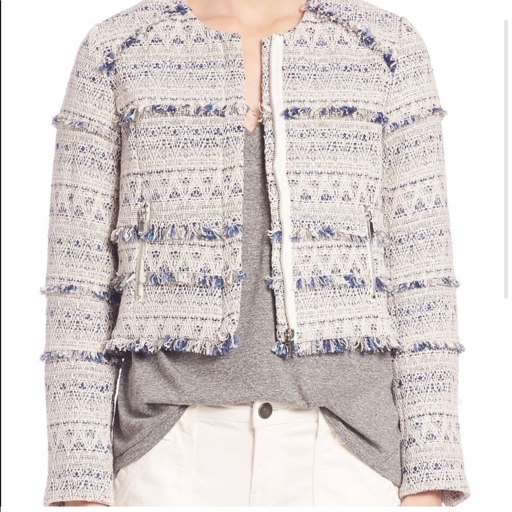 Joie tesita tweed moto jacket XS New with Tag